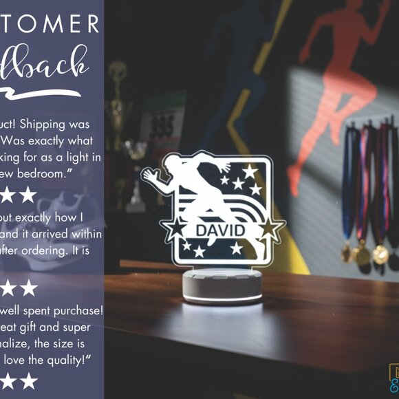 Personalized Runner LED Night Light for Athletes - Picture 7 of 8